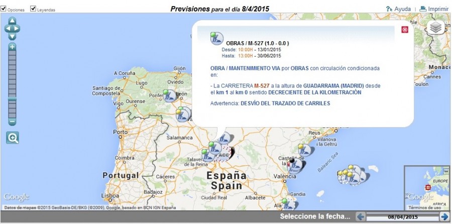 Maapa prevision trafico - DGT